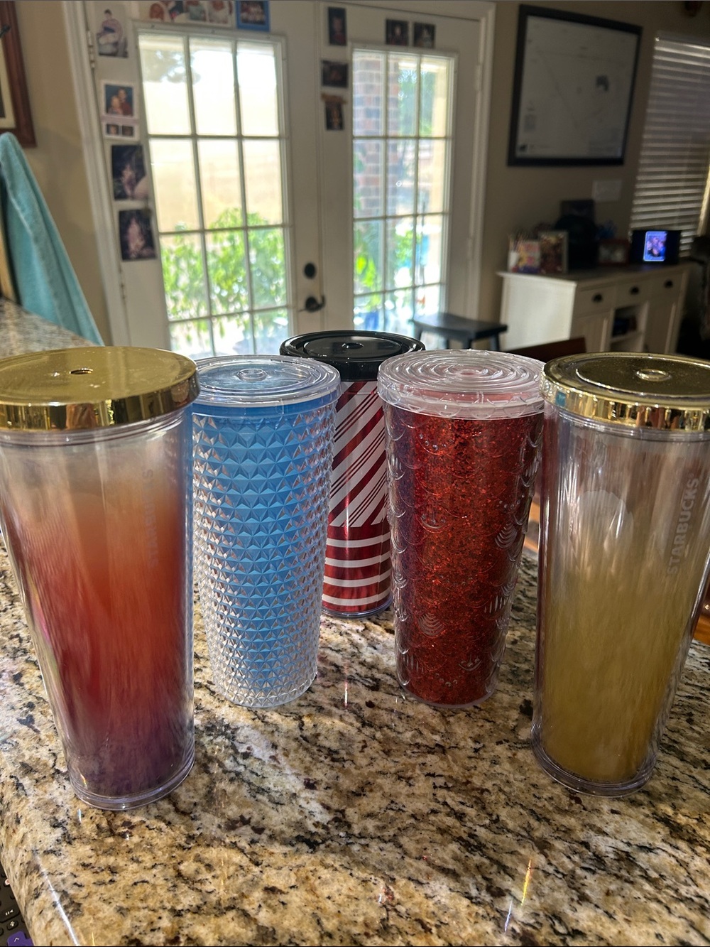 Starbucks Multi-Color Reusable Tumblers with Gold Lids -Set of 5